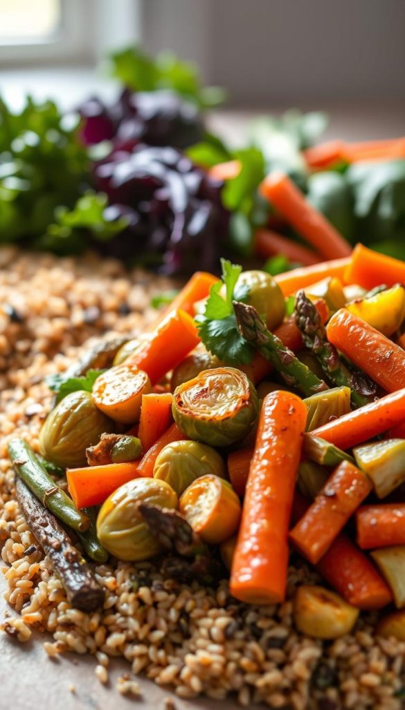 Nutritious veggie sides with grains and vegetables